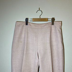 Lined Pastel Pink Trousers Side Zipper Pockets Size 10